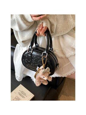 Embossed Pattern Top Handle Crossbody Bag